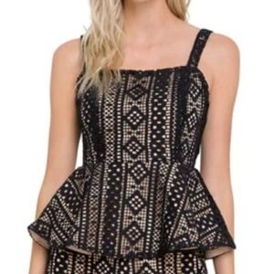 Endless Rose Lace Peplum Top Event Wedding Career Going Out Dressy